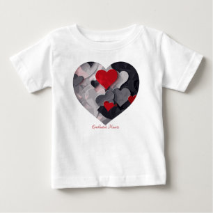 魅力的なハート ベビーTシャツ