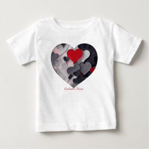 魅力的なハート ベビーTシャツ