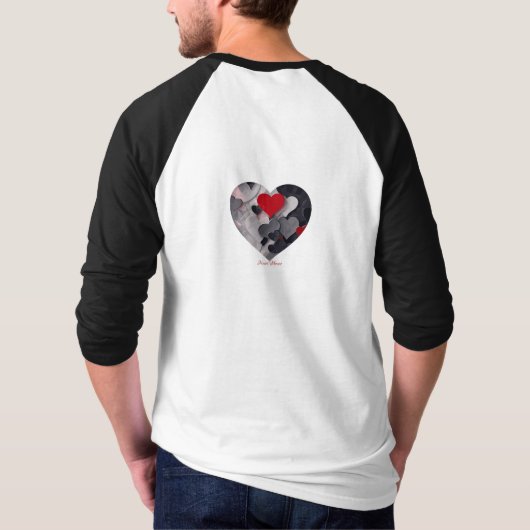 魅力的なハート Tシャツ (裏面)