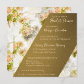 魅力的なバラのブライダルシャワーへの招待 招待状 (正面/裏面)