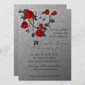 魅力的なバラ結婚Virtual 招待状 (正面/裏面)