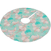 魅力的なバレエをテーマにしたブルーとピンクパステル ブラッシュドポリエステルツリースカート (アングル)