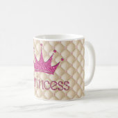 魅力的なパール+ティアラ+プリンセス+ラメ コーヒーマグカップ (正面右)