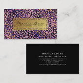 魅力的なヒョウのプリントのピンクの偽造品の金ゴールドのプロフェッショナル 名刺 (正面/裏面)