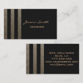 魅力的なヒョウ柄ストライプ柄 名刺 (正面/裏面)