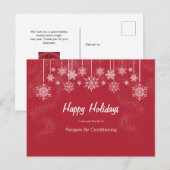 魅力的なビ赤と白ジネスのクリスマスポストカー ポストカード (正面/裏面)