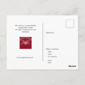 魅力的なビ赤と白ジネスのクリスマスポストカー ポストカード (裏面)