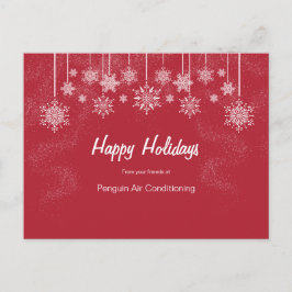 魅力的なビ赤と白ジネスのクリスマスポストカー ポストカード