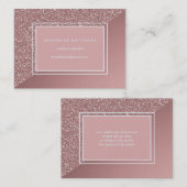 魅力的なピンクのグリッターおよび金属一見 名刺 (正面/裏面)