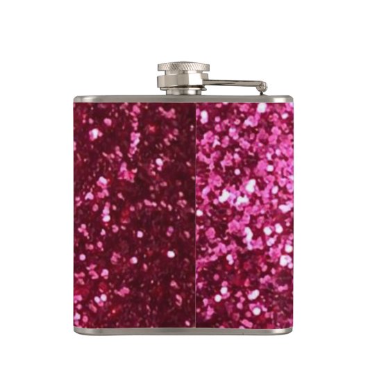 魅力的なピンクのグリッターのケルト族のハートのフラスコ フラスク (裏面)