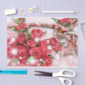 魅力的なピンクのバラ 薄葉紙 (クラフト)