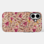 魅力的なピンクのフォークロアフラワーパターン Case-Mate iPhoneケース (裏面 (横))