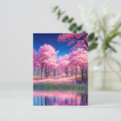 魅力的なピンクの装飾 ポストカード (スタンド正面)