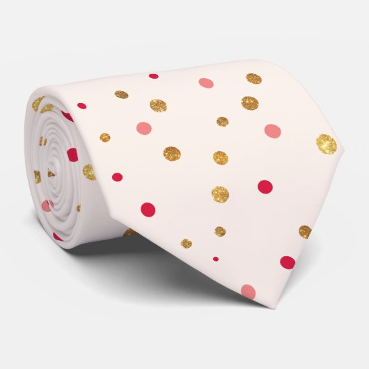 魅力的なピンクの金ゴールドのグリッターの首のタイ ネクタイ (ロール)