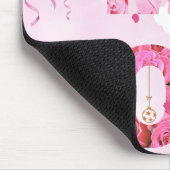 魅力的なピンクをテーマにした私の愛のタイポグラフィ マウスパッド (コーナー)