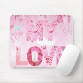 魅力的なピンクをテーマにした私の愛のタイポグラフィ マウスパッド (マウス)
