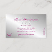 魅力的なピンクシルバーダイヤきらめくズモノグラム 名刺 (裏面)