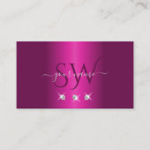 魅力的なピンクシルバーダイヤきらめくズモノグラム 名刺 (正面)