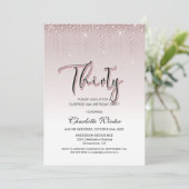 魅力的なピンクダイヤモンドサプライズ30歳の誕生日 招待状 (スタンド正面)