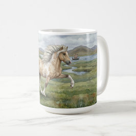 魅力的なピントアイスロンド馬の水彩画 コーヒーマグカップ