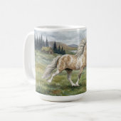 魅力的なピントアイスロンド馬の水彩画 コーヒーマグカップ (正面左)