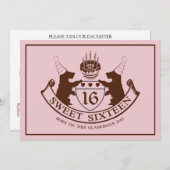 魅力的なファッションのオートクチュールの女の子のSweet sixteenの誕生日 招待状 (正面/裏面)