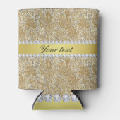 魅力的なフェイク金ゴールドシークインとダイヤモンド 缶クーラー (正面)