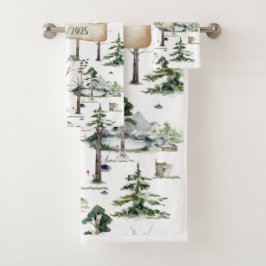 魅力的なフォレスト調和のカスタマイズ バスタオルセット