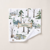 魅力的なフォレスト調和のカスタマイズ バスタオルセット (ウォッシュタオル)