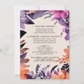 魅力的なフローラハロウィーン衣装コンテストパーティー 招待状 (裏面)