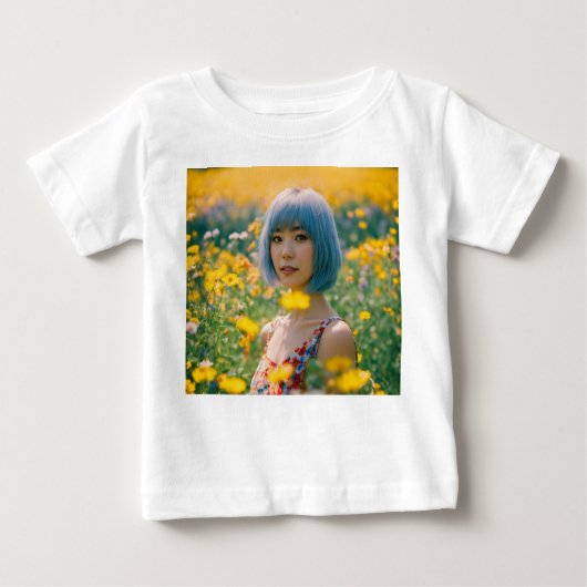 魅力的なフローラフィールドTシャツ ベビーTシャツ (正面)