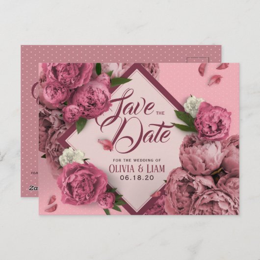 魅力的なフローラペニーズデザイン保存日 ポストカード (正面/裏面)