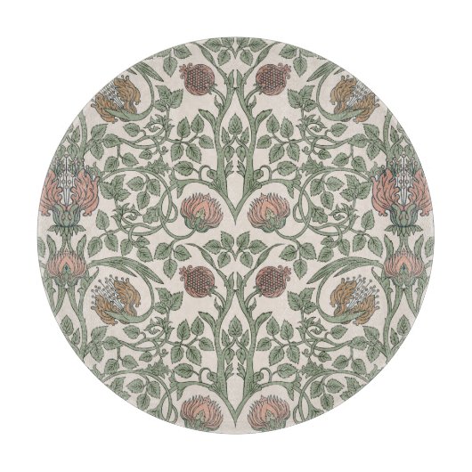 魅力的なフローラヴィンテージ：レトロな壁紙 カッティングボード (正面)