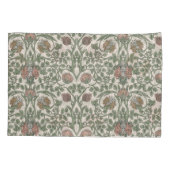 魅力的なフローラヴィンテージ:レトロな壁紙 枕カバー (裏面)