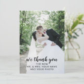 魅力的なフローラ私たちは結婚、カップルの写真に感謝 サンキューカード (スタンド正面)