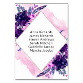 魅力的なフローラ結婚式のレセプションのシーティングチャート テーブルナンバー (裏面)