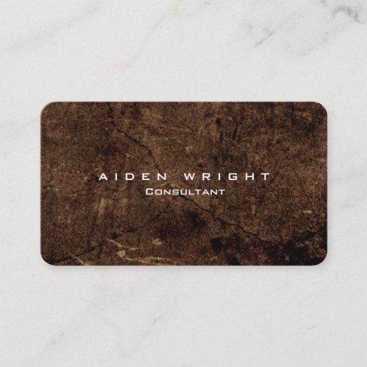 魅力的なブラウンスタイリッシュミニマモダンリスト 名刺 (正面)