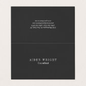 魅力的なブラッククラシカルミニマル 名刺 (外部フラット)