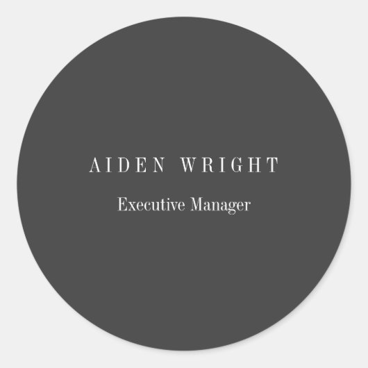 魅力的なブラック クラシカル ミニマル ラウンドシール (正面)