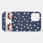 魅力的なブルーカラーのおめでたいコンフェティとつけまつげ Case-Mate iPhoneケース (裏面 (横))