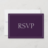 魅力的なプラムとシルバーのRSVP返信カード 出欠カード (正面)