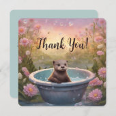 魅力的なベビーサンキューカード (正面/裏面)