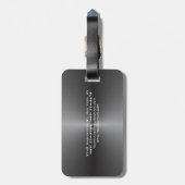 魅力的なメタリックグレイスタイリッシュミニマモダンリスト ラゲッジタグ (裏面縦)