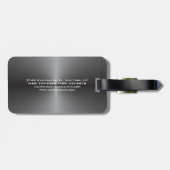 魅力的なメタリックグレイスタイリッシュミニマモダンリスト ラゲッジタグ (裏面横)