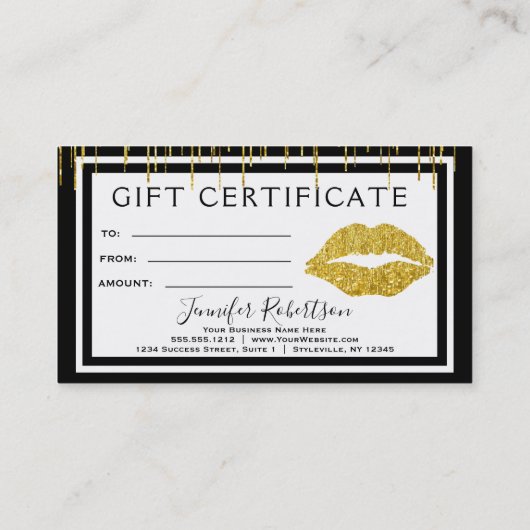 魅力的なメーキャップアーティストのギフト券 割引カード (裏面)