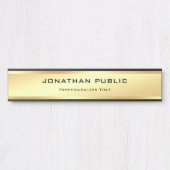 魅力的なモダンな専門のエレガントな金ゴールドの一見 サインプレート (正面)