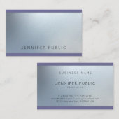 魅力的なモダンシルバールックラムプレーンラグジュアリー 名刺 (正面/裏面)