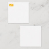 魅力的なモノグラムイエローホワイトミニマルモダンリスト ノートカード (正面/裏面)