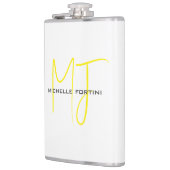 魅力的なモノグラムイエローホワイトミニマルモダンリスト フラスク (左)