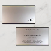 魅力的なモノグラムグラマー金ゴールドシルバーシックなプレーン 名刺 (正面/裏面)